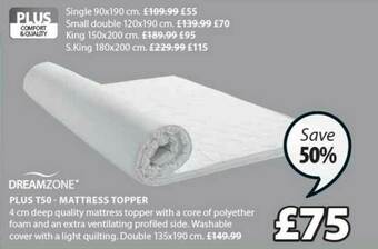 JYSK Dreamzone Plus T50 - Mattress Topper offer