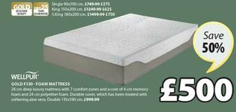JYSK Wellpur Gold F130 - Foam Mattress offer