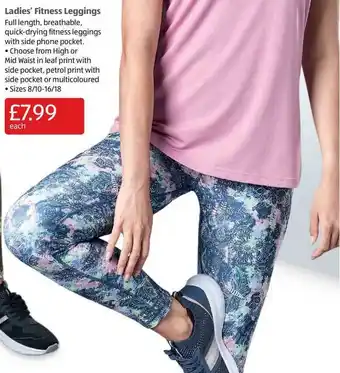 Aldi Ladies' Fitness Leggings offer