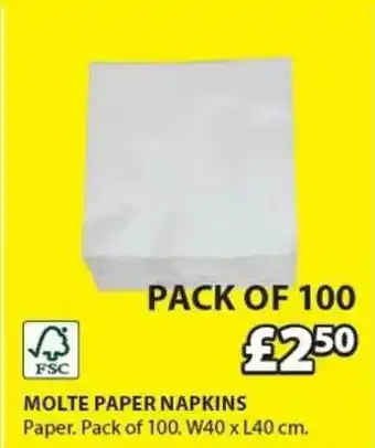JYSK Molte Paper Napkins offer