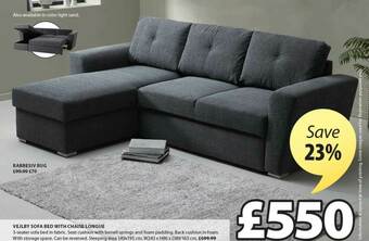 JYSK Vejlby Sofa Bed With Chaise Longue offer