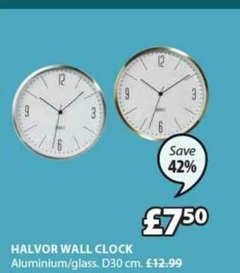JYSK Halvor Wall Clock offer