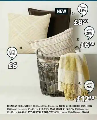 JYSK Engsyre Cusion, Berberis Cushion, Marsfiol Cushion, Storfrytle Throw offer