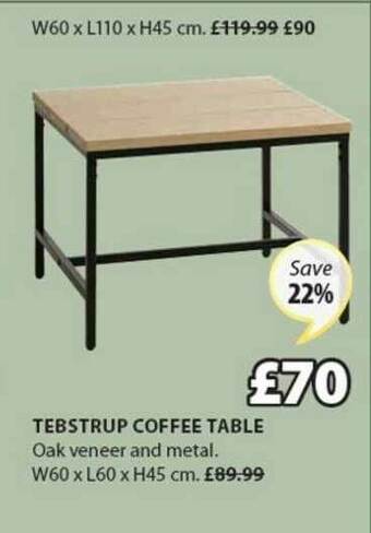 JYSK Tebstrup Coffee Table offer
