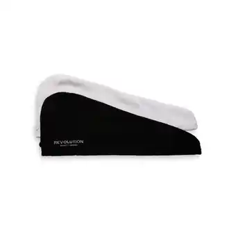 Look Fantastic Revolution beauty revolution haircare hair 2pk microfibre hair wrap black/white offer