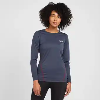 Millets Oex women's breeze long sleeve baselayer t-shirt - navy, navy offer