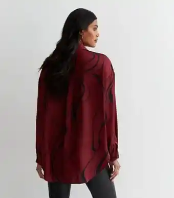 New Look New look red wave print oversized shirt offer