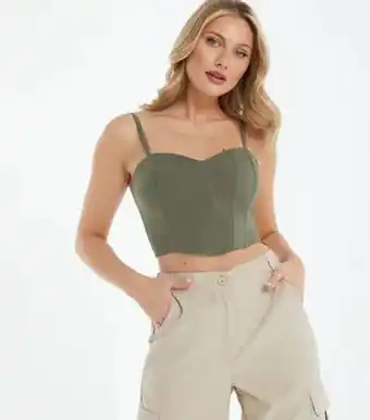 New Look Quiz olive corset crop top new look offer