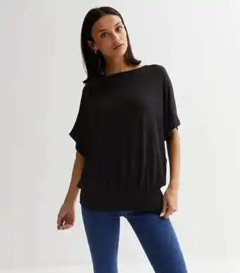 New Look New look black fine knit batwing top offer