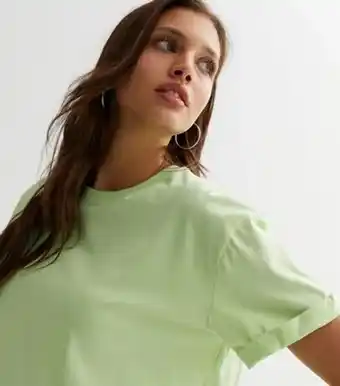 New Look New look light green cotton boxy t-shirt offer