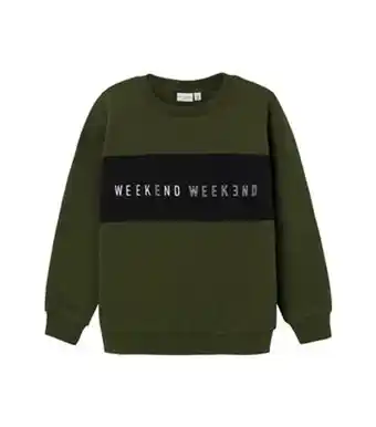 Name it dark green cotton weekend logo sweatshirt new look