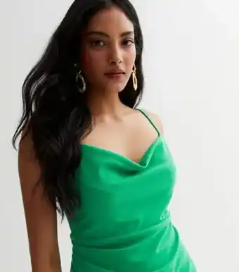 New Look New look green strappy cowl neck midi dress offer