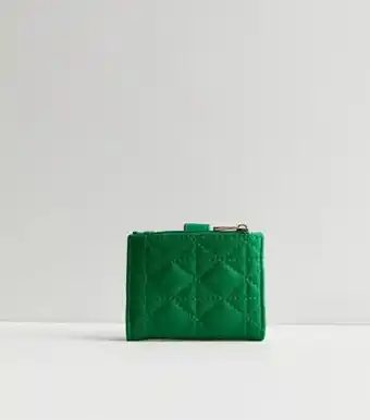 New Look New look green quilted leather-look card holder offer