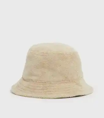 New look cream towelling bucket hat