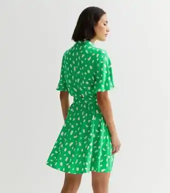 New Look New look green abstract mini shirt dress offer