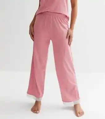 New Look New look petite pink cami pyjama set with lace trim offer