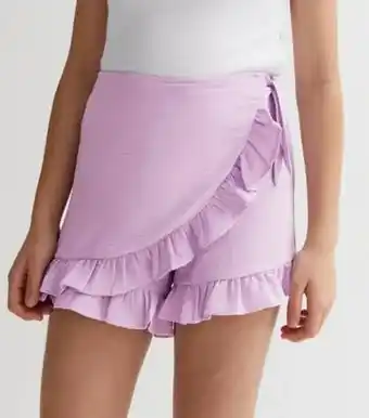 Only kids lilac frill wrap skort new look