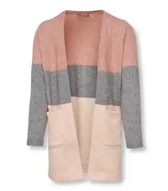 New Look Only kids pink colour block long cardigan new look offer