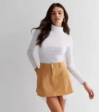New Look Neon & nylon light brown pleated mini skirt new look offer