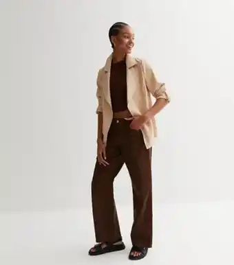 New Look New look camel 3/4 roll sleeve duster jacket offer