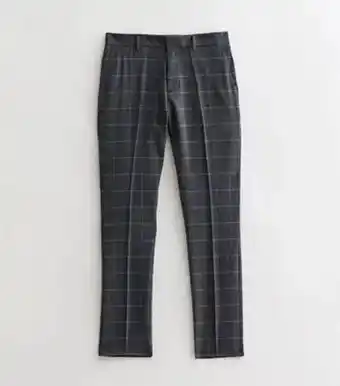New Look New look men's navy check skinny suit trousers offer