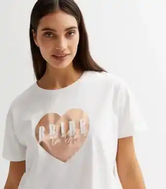 New Look New look white short pyjama set with bride to be logo offer