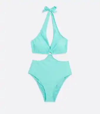 New look turquoise cut out ring swimsuit