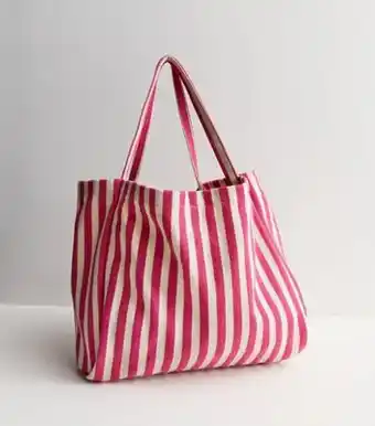 New Look New look pink stripe slouchy tote bag offer