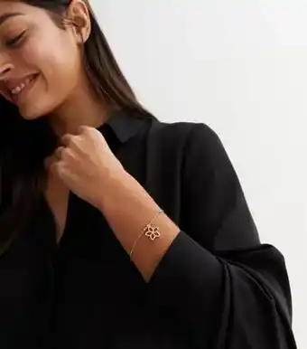 New Look New look gold open flower bracelet offer