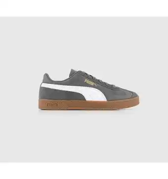 Office Puma club trainers cool dark grey white gold offer