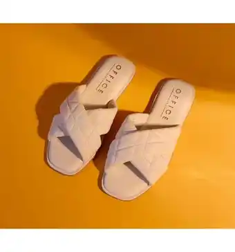 Office Office squeeze squishy cross overs sandals off white offer