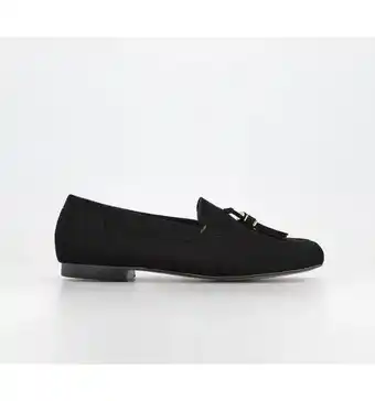 Office Office wide fit flick retro tassel loafers black suede offer