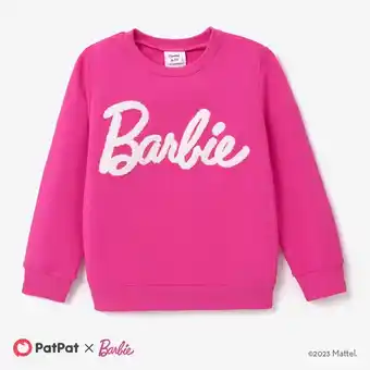 Patpat Patpat barbie toddler/kid girl letter embroidered long-sleeve cotton sweatshirt offer