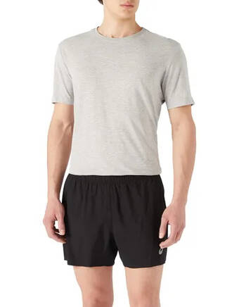 Amazon Asics mens core 5 inch performance shorts black/grey l offer