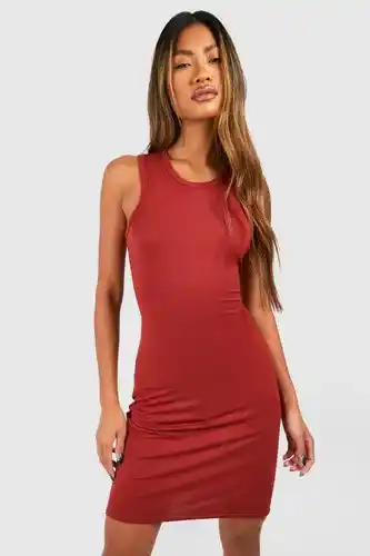 Boohoo Boohoo womens racer neck bodycon mini dress - orange - 6, orange offer