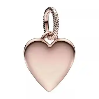 Fashionette Pandora pendants & charms - engravable heart 14k rose gold-plated pendant - gold - pendants & charms for ladies offer