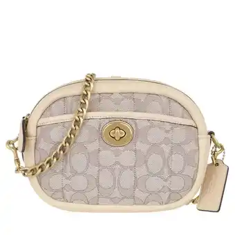 Fashionette Coach crossbody bags - quilted signature jacquard camera bag - cream - crossbody bags for ladies offer