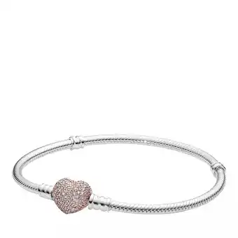 Fashionette Pandora bracelets - moments pavé-herz-verschluss schlangen-gliederarmb - multi - bracelets for ladies offer