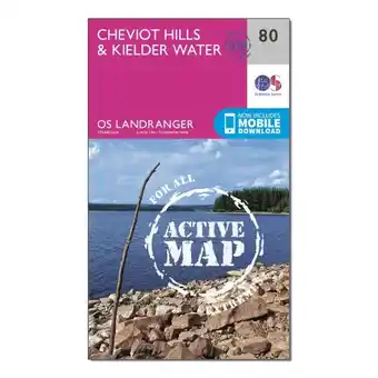 Ordnance survey landranger active 80 cheviot hills & kielder water map with digital version - orange, orange