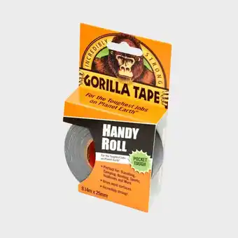 Millets Gorilla tape, handy roll (25mm x 9.1m) - black, black offer