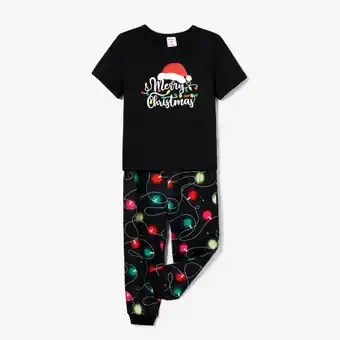 Patpat Patpat christmas family matching letter &festive light bulb print short-sleeve pajamas sets(flame resistant) offer