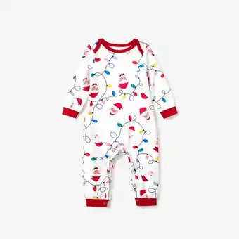 Patpat Patpat christmas family matching color-block happy santa print long-sleeve pajamas sets(flame resistant) offer