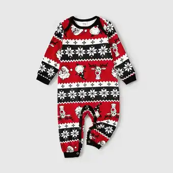 Patpat Patpat christmas santa and reindeer allover print family matching pajamas sets (flame resistant) offer