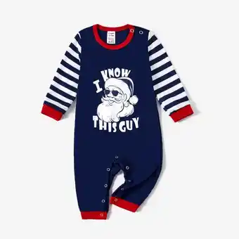 Patpat Patpat christmas family matching santa print color-block long-sleeve pajamas sets(flame resistant) offer