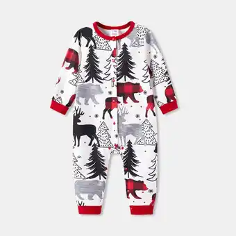 Patpat Patpat christmas family matching allover print long-sleeve zipper onesies pajamas (flame resistant) offer