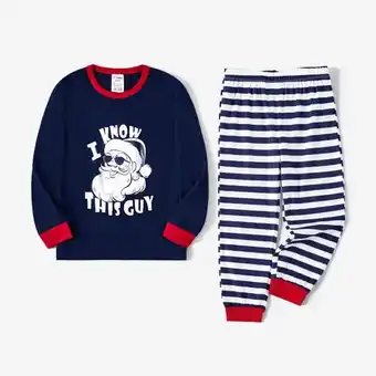 Patpat Patpat christmas family matching santa print color-block long-sleeve pajamas sets(flame resistant) offer