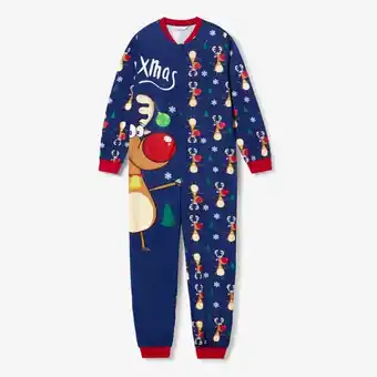 Patpat Patpat christmas family matching allover reindeer print zipper long-sleeve onesies pajamas (flame resistant) offer