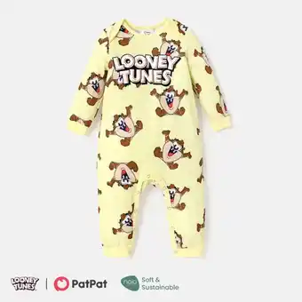 Patpat Patpat looney tunes baby girl/boy naia character & letter print long-sleeve jumpsuit offer