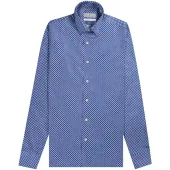 Pockets Canali floral circles slim fit shirt blue offer