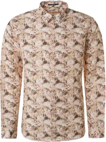Suitable No excess linen shirt floral print multicolour beige offer